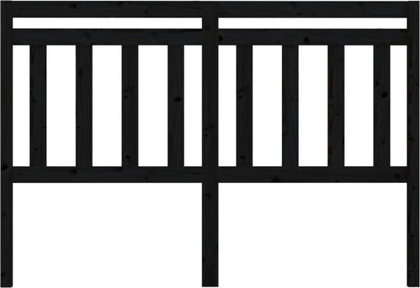 vidaXL Κεφαλάρι Κρεβατιού, Μαύρο, 146x4x100 cm, Μασίφ Πεύκο
