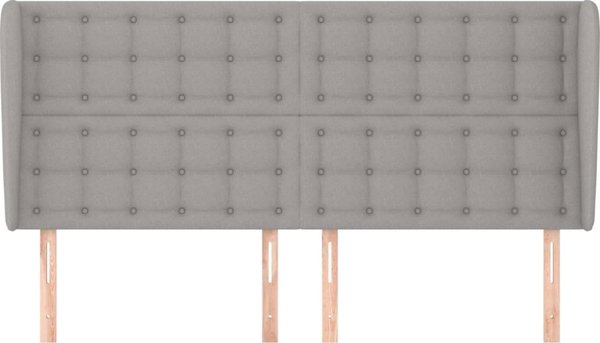 vidaXL Κεφαλάρι uszak, ανοιχτό γκρίζο, 203x23x118/128 cm, ύφασμα