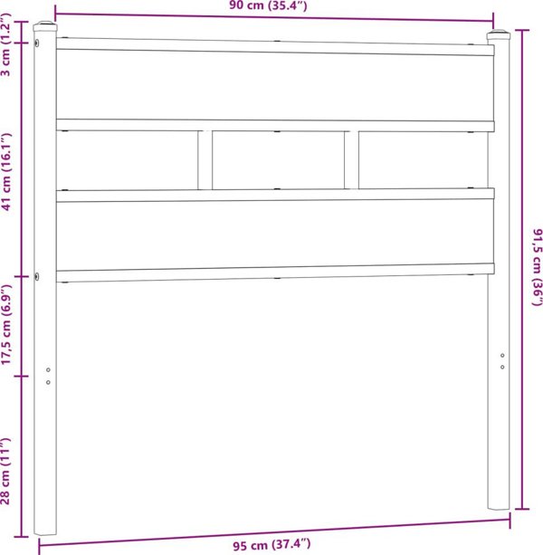 vidaXL Kefalari kafe drou 90 cm stali kai xylo