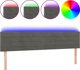 vidaXL Κεφαλάρι για κρεβάτι με LED, σκούρο γκρι, 200x5x78/88 cm, βελούδο