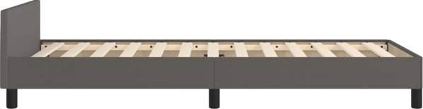 vidaXL Rama κρεβατιού με προσκέφαλο, γκρι, 90x200 εκ., επενδυμένη με δερματίνη