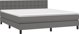 vidaXL Κρεβάτι continental με στρώμα, γκρι, οικοδέρμα, 180x200 cm