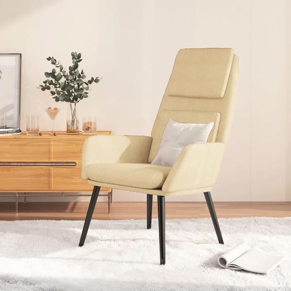 vidaXL Fotel, κρεμ, με υφασμάτινη επένδυση