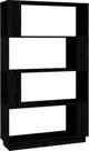 vidaXL Βιβλιοθήκη/Διαχωριστικό, Μαύρο, 80x25x132 εκ, Πεύκο