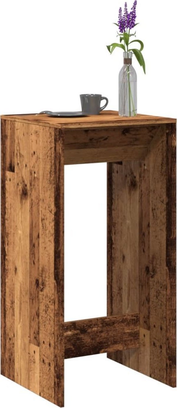 vidaXL Stolik barowy, stare drewno, 51x50x103,5cm