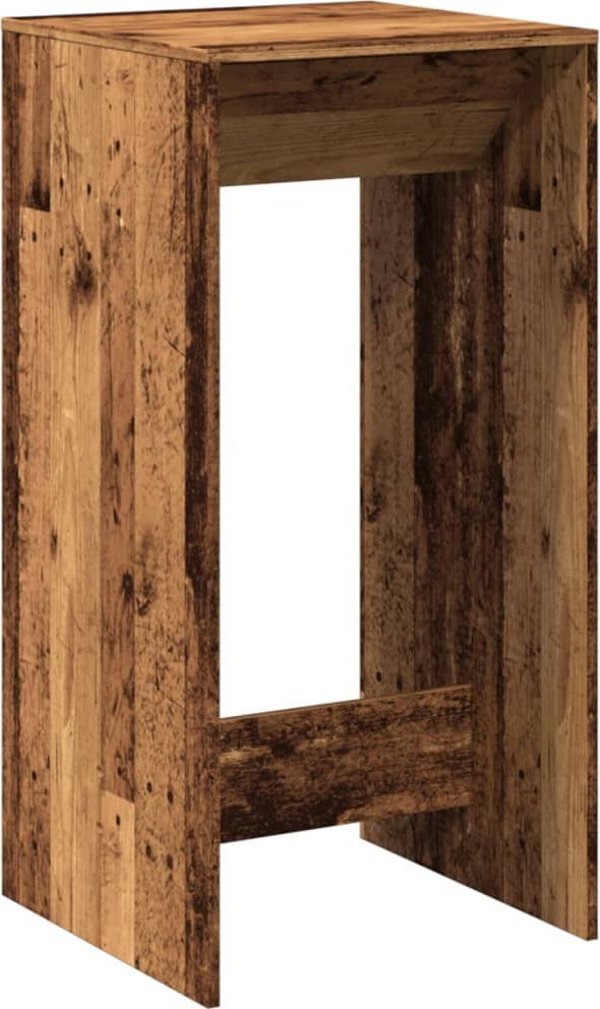 vidaXL Stolik barowy, stare drewno, 51x50x103,5cm