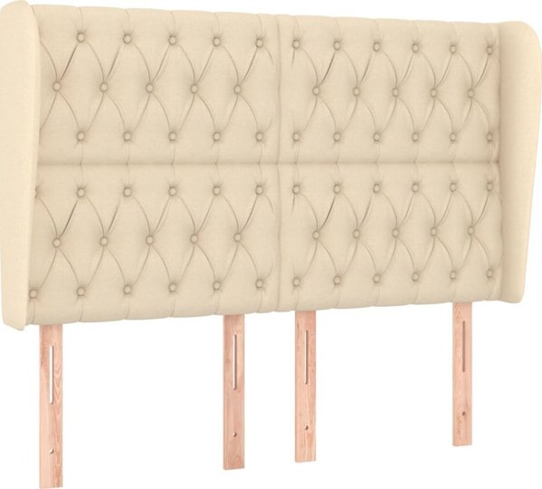 vidaXL Zaglohek uszak, kremovy, 147x23x118/128 cm, tkanina
