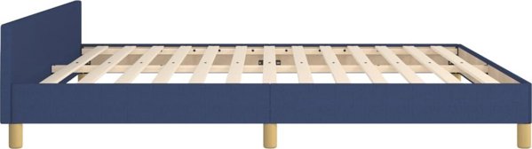vidaXL Σκελετός κρεβατιού με κεφαλάρι, μπλε, 180x200 εκ, ντυμένο ύφασμα