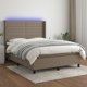 vidaXL Λουτζκο κοντινενταλ με στρωμα, taupe, 140x190 cm, υφασμα