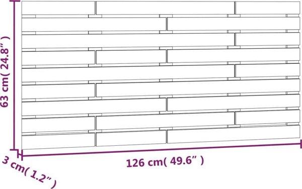 vidaXL Κεφαλάρι κρεβατιού, χρώμα μέλι, 126x3x63 εκ, μασίφ πεύκο
