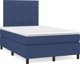 vidaXL Κρεβάτι Continental με στρώμα, μπλε, 120x190 εκ, ύφασμα