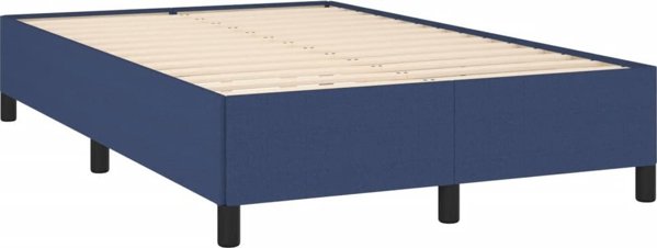 vidaXL Κρεβάτι Continental με στρώμα, μπλε, 120x190 εκ, ύφασμα
