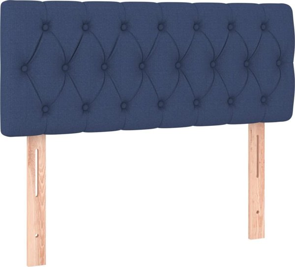 vidaXL Λειτουργικό κρεβάτι με στρώμα, μπλε, 120x200 cm, ύφασμα
