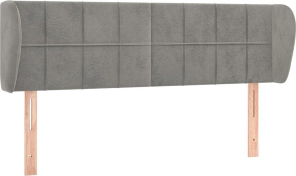vidaXL Κεφαλαρι uszak, ανοιχτο γκρι, 147x23x78/88 εκ, βελουδο