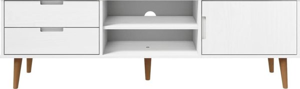 vidaXL Έπιπλο τηλεόρασης, λευκό, 158x40x49 cm, ανοιχτό ξύλο πεύκου