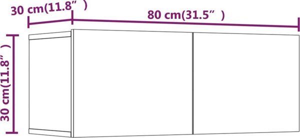 vidaXL Σετ 4 Ντουλάπια Τηλεόρασης, Sonoma Γκρι Δρυς, Ξυλοπολυμερές Υλικό