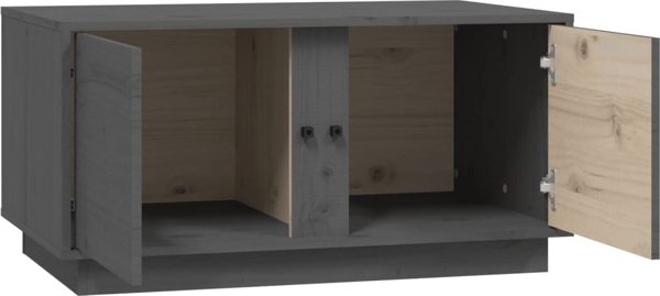 vidaXL vidaXL Stolik kawowy, szary, 80x50x40 cm, lite drewno sosnowe
