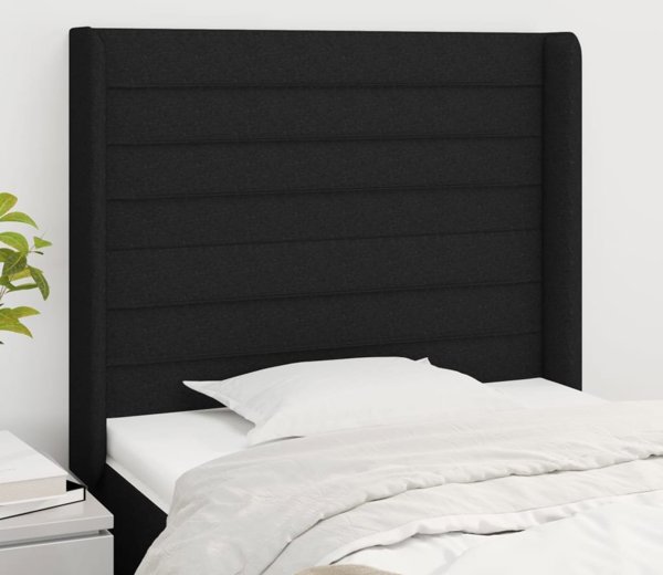 vidaXL Κεφαλάρι τύπου uszak μαύρο 93x16x118/128 cm ύφασμα