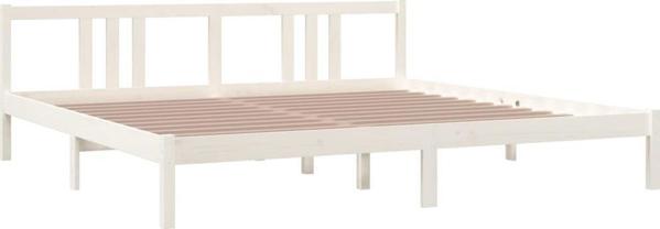 VidaXL Rama lozka biala lite drewno 200 x 200 cm