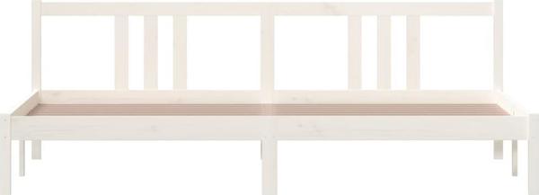 VidaXL Rama lozka biala lite drewno 200 x 200 cm