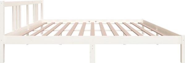 VidaXL Rama lozka biala lite drewno 200 x 200 cm