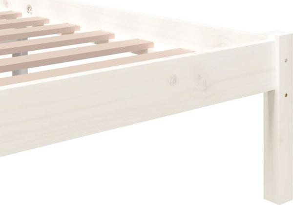 VidaXL Rama lozka biala lite drewno 200 x 200 cm