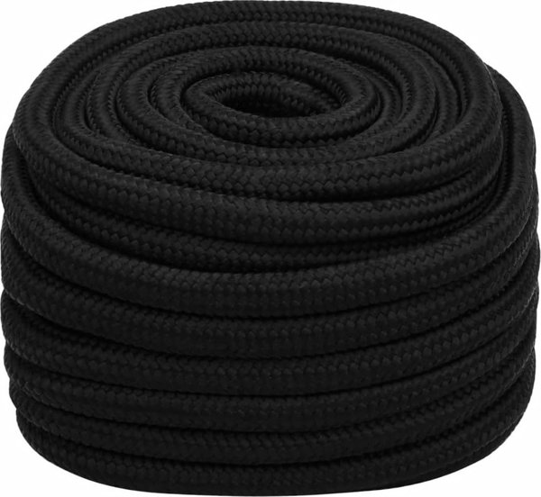 vidaXL vidaXL Linka robocza, czarna, 20 mm, 100 m, poliester