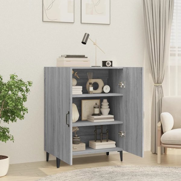 vidaXL Ντουλάπι, γκρι δρυς Sonoma, 70x34x90 εκ., ξυλοπολτός
