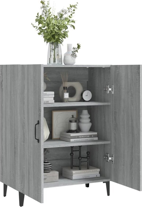 vidaXL Ντουλάπι, γκρι δρυς Sonoma, 70x34x90 εκ., ξυλοπολτός