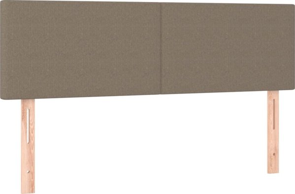 vidaXL krevati kontinentalne me matratso, taupe, yfasma, 140x200 cm