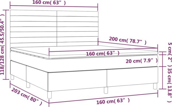 vidaXL Looseko kontynentalne z materacem, jasnoszare, tkanina 160x200 cm
