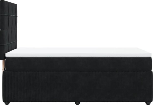 vidaXL Κρεβάτι Kontynentalne με Στρώμα, Μαύρο Βελούδο, 80x200 εκ.