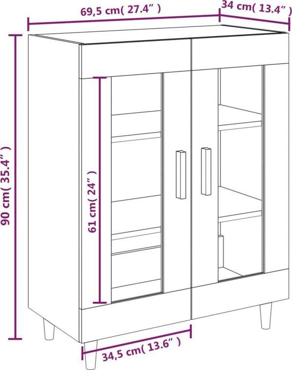 vidaXL Szafka Λευκή 69,5x34x90 cm από Ξύλινο Υλικό