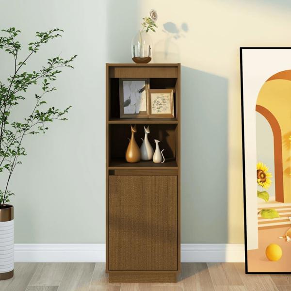 vidaXL Ράφι Μελιτζανί-Καφέ, 37x34x110 cm, Μασίφ Πεύκο