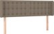 vidaXL Zaglowek do lozkou me LED, taupe, 147x16x78/88 cm, tkanina