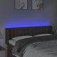 vidaXL Zaglowek do lozkou me LED, taupe, 147x16x78/88 cm, tkanina