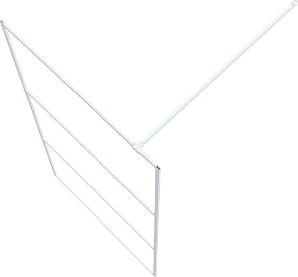 vidaXL Διαχωριστικό ντους, λευκό, 100x195 cm, διαφανές γυαλί ESG