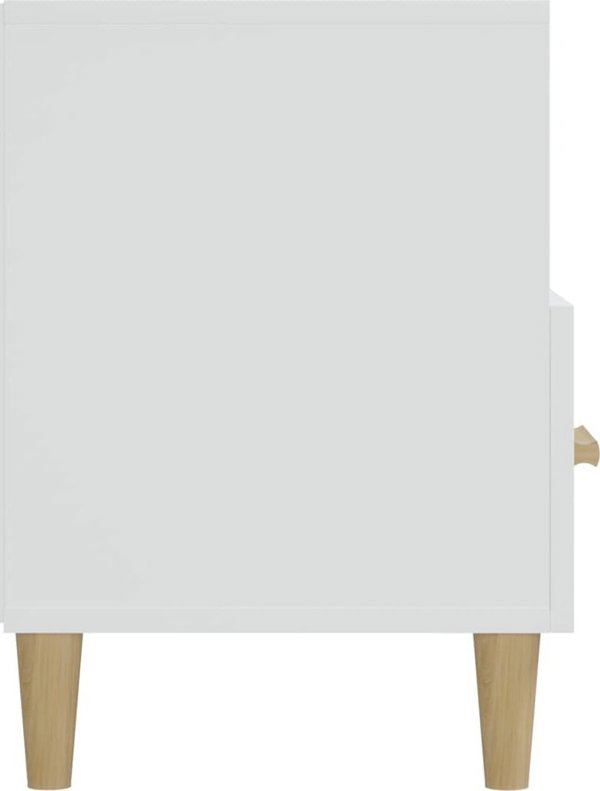vidaXL Szafka pod TV λευκή υψηλής γυαλάδας 102x36x50 cm
