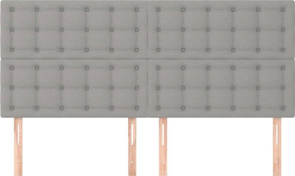 vidaXL Σετ 4 κεφαλιών για κρεβάτι, ανοιχτό γκρι, 100x5x78/88 cm, ύφασμα