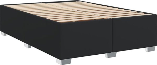 vidaXL Κρεβάτι Continental με στρώμα, μαύρο, οικοδερμα 140x190 εκ.