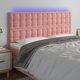 vidaXL Κεφαλάρι για κρεβάτι με LED, 180x5x118/128 cm, βελούδο, ροζ