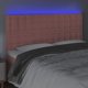 vidaXL Κεφαλάρι για κρεβάτι με LED, 180x5x118/128 cm, βελούδο, ροζ