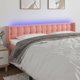 vidaXL Κεφαλάρι κρεβατιού με LED, ροζ, 203x16x78/88 cm, βελούδο