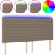 vidaXL Κεφαλάρι κρεβατιού με LED, taupe, 180x5x118/128 εκ., ύφασμα