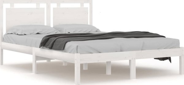 vidaXL Κρεβατόκαμαρα, Λευκή, Μασίφ Ξύλο, 160 x 200 cm