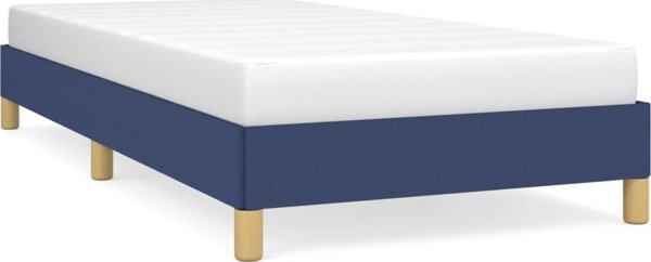 vidaXL Rama κρεβατιού, μπλε, 90 x 200 εκ., επενδεδυμένη με ύφασμα