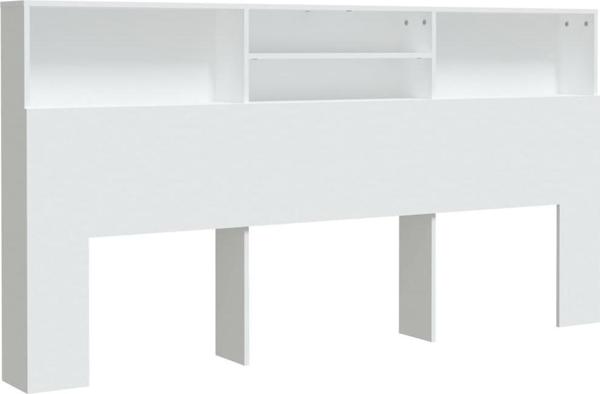 vidaXL Κεφαλάρι κρεβατιού με ράφια, λευκό, 200x19x103,5 εκ.