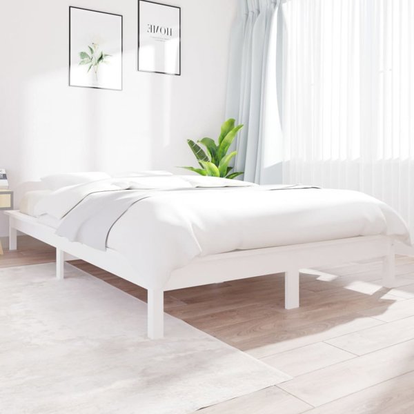 vidaXL Πλαίσιο κρεβατιού, λευκό, 140 x 200 cm, ελαφρύ ξύλο πεύκου