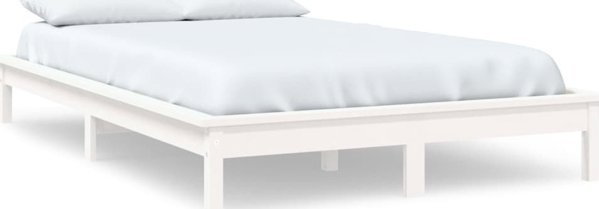 vidaXL Πλαίσιο κρεβατιού, λευκό, 140 x 200 cm, ελαφρύ ξύλο πεύκου