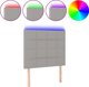 vidaXL Προσκέφαλο για κρεβάτι με LED, ανοιχτό γκρι, 90x5x118/128 cm, ύφασμα